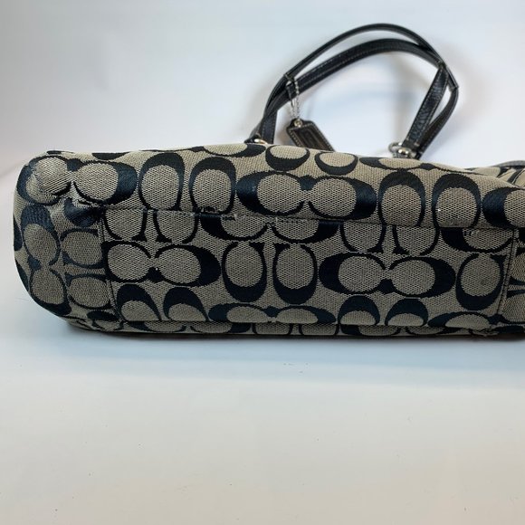 Coach shoulder hobo bag brown black canvas leather - Picture 9 of 11